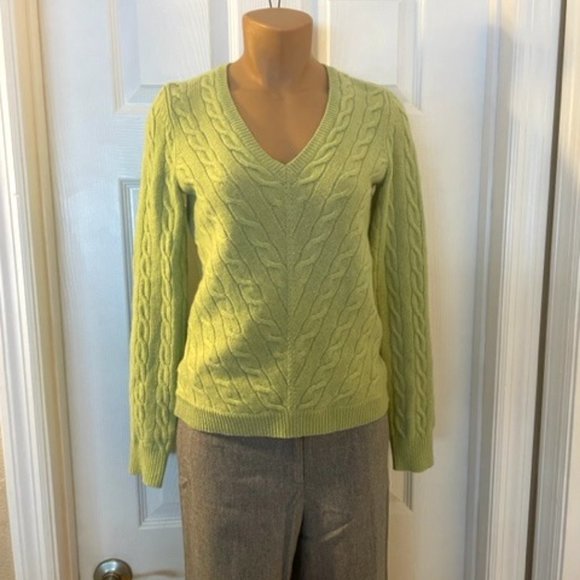 Ann Taylor Sweaters Ann Taylor Merino Wool Braided Celery Green
